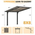 thumbnail image 2 of AECOJOY 8'x8' Gazebo, Outdoor Wall Mounted Hardtop Gazebo & Pergola with Aluminum Frame for Patio, Porch and Backyard in Black, 2 of 10
