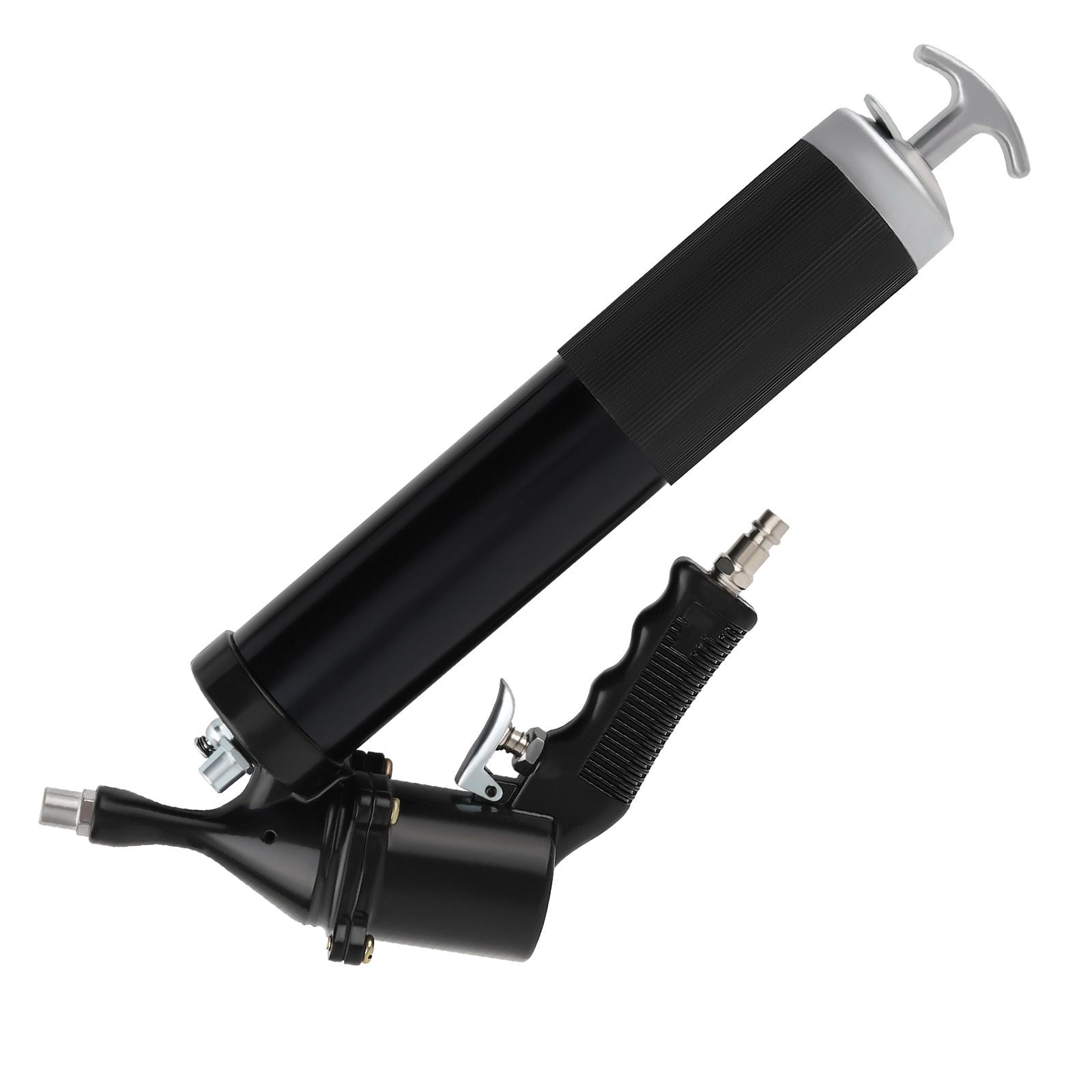 Pneumatic Air Operated Grease Gun 6000 PSI Heavy Duty Aluminum 14 oz Capacity with Flex Hose for Vehicle Lubrication, Tractors, Chassis, Ball Joints and Machinery, SKU 52618290