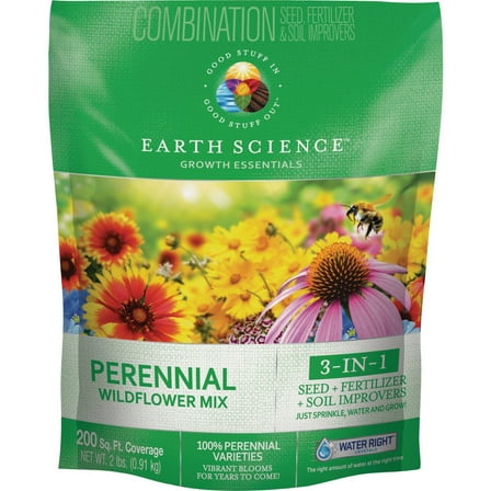 Earth Science Growing 2lb Perennial Wildflower Mix Flower Seeds