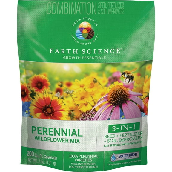Earth Science Growing 2lb Perennial Wildflower Mix Flower Seeds
