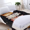 thumbnail image 3 of Cozy Flannel Blanket with Adorable Cartoon Animals - White Rabbit Brown Bear & Pink Kangaroo - Perfect for Sofa Travel & Bed, 3 of 7
