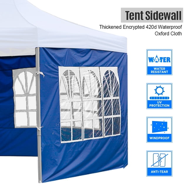Outdoor Tent Curtain with Window Tent Sidewall For Outdoor Activities Champing Waterproof Wear-Resistant UV Resistant Removable Canopy Sidewalls
