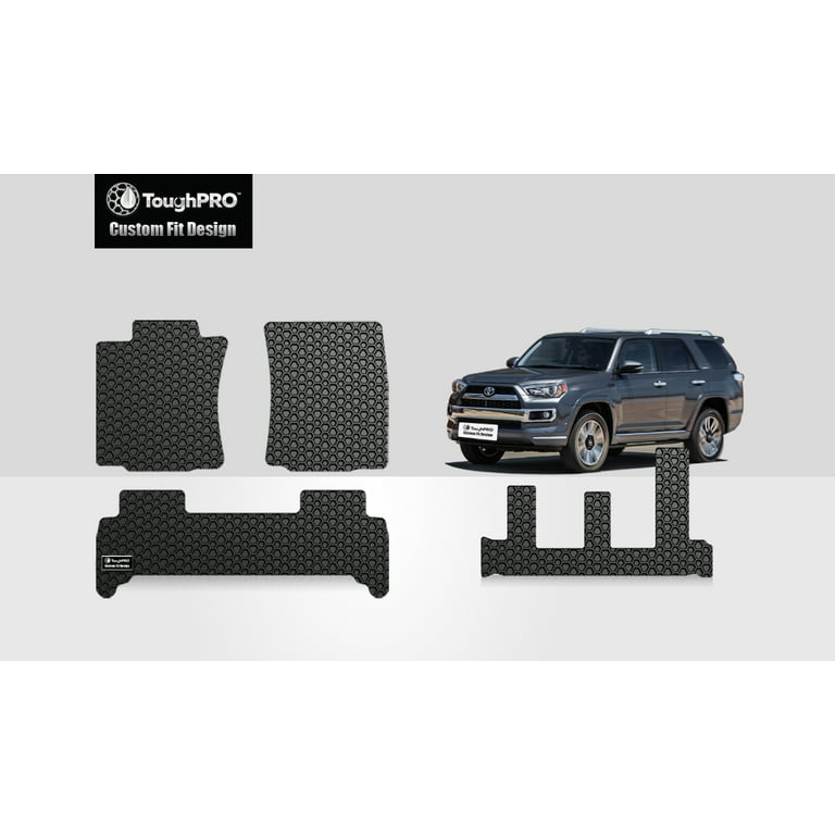ToughPRO Front 2nd 3rd Row Mats Compatible with TOYOTA 4Runner All Weather Heavy Duty Made in USA Black Rubber 2015