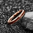 thumbnail image 4 of NUNCAD 4mm Rose Gold Tungsten Carbide Ring Hawaiian Koa Wood Inlay Polished Wedding Band, 4 of 5