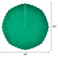 Classic Bright Green Felt Christmas Tree Skirt with Scalloped Edge, 48