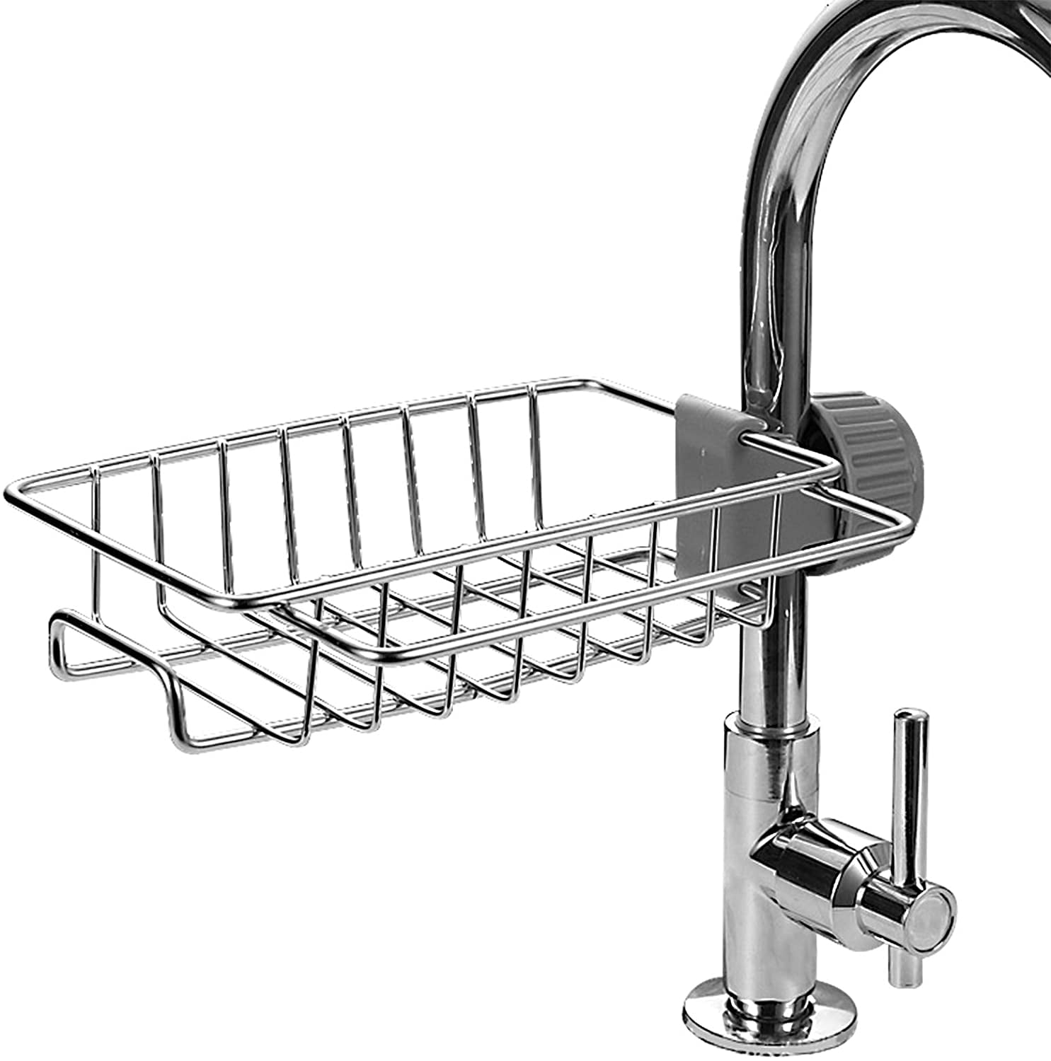 Sponge Holder, Stainless Steel Faucet Storage Rack, Sink Item Storage Basket, Towel Shower Soap Dish for Bathroom, Kitchen Hanging Storage Accessories