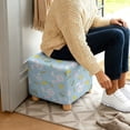 thumbnail image 5 of SCRAWLGOD Easter Rabbit Egg Carrot Chick Print Blue Ottoman Cover, Square Stretch Square Ottoman Covers Slipcover Soft Storage Footrest Protection for Living Room Removable Footstool Cover, 5 of 7