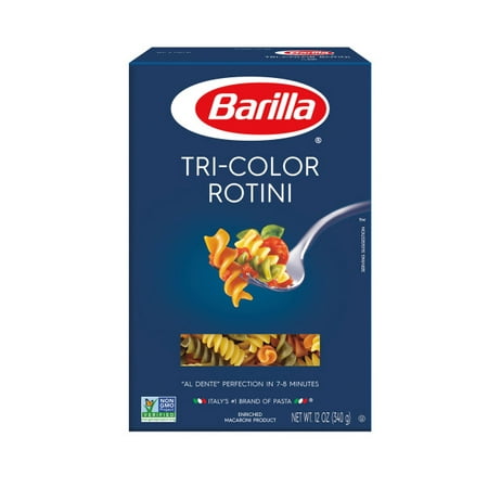 (4 pack) Barilla Pasta Tri-Color Rotini Pasta, 12.0