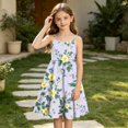 thumbnail image 3 of Grblisyd Girls Dress Casual Square Neck Sleeveless A‑Line Dresses Cute Floral Print Sundress 4-13 Years, 3 of 5
