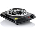 thumbnail image 1 of Ovente Electric Single Coil Burner 6 Inch Hot Plate with Fire Resistant Metal Housing and Adjustable Temperature Control, 1000 Watts, Portable, Indicator Light, Non-Slip Rubber Feet, Black (BGC101B), 1 of 7