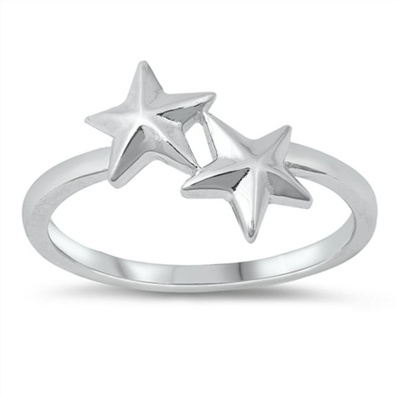Polished Beveled Star Nautical Ring .925 Sterling Silver Band Jewelry Female Male Unisex Size 7