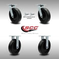 thumbnail image 2 of 8 Inch SS Polyolefin Caster Set with Ball Bearings 2 Swivel Lock 2 Rigid SCC, 2 of 2