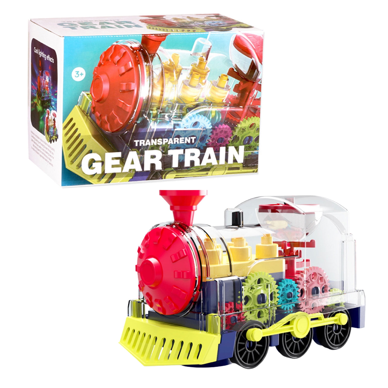 Electric Train Toy,Funny Transparent Battery Operated Toy Train