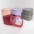 thumbnail image 3 of 2pcs/set Flower Box Heart Shaped Hot Stamping Paper Florist Packaging Rose Gift Case For Party, 3 of 5