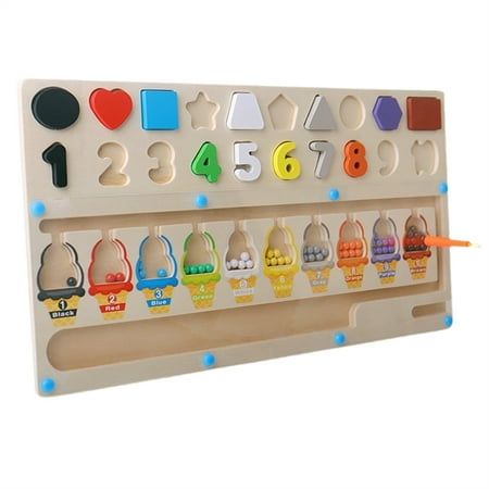 YDNGF Clearance Color and Number Maze Montessori Toy for Kids 3+ Year Old Shape & Number Wooden Puzzle Board Toddler Motor Skills Preschool Educational Toys for Boys Girls