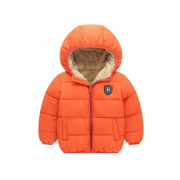 Children Kids Winter Warm Baby Boy Girl Long Sleeve Hoodie Jacket Outerwear Down Solid Print Children Coat Clothes (2-7T)