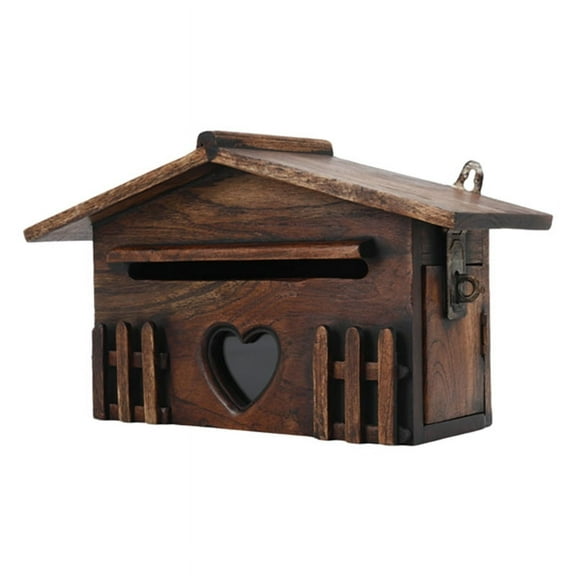 Retro Wooden Post Box Exquisite Mailbox Outdoor Rainproof Suggestion Box Letter Boxk9322