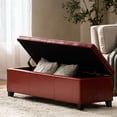 thumbnail image 2 of Red With Pu Leather Upholstery And Storage - 51.18" X 17.47" 16.09", Modern Design For Home Decoration 17.47"d 51.18"w 16.09"h, Chic Look, 2 of 5