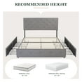 thumbnail image 6 of Amolife Queen Size Platform Bed Frame with Diamond-stitched Headboard and 4 Drawers, Light Gray, 6 of 7