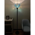 thumbnail image 3 of Tiffany Torch Floor Lamp Dragonfly Green Blue Stained Glass LED Bulb Included for Living Room Dining Room Bedroom Office Hotel 12"W*12"D*66"H, 3 of 4