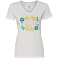 thumbnail image 3 of Inktastic In My Mimi Era Retro with Flowers Women's V-Neck T-Shirt, 3 of 5