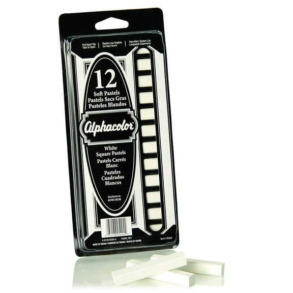 Alphacolor Soft Square Pastels White 12Pack - Chalk Accessories