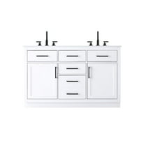 Elegant Kitchen and Bath Alden 54 Inch Double Bathroom Vanity In White