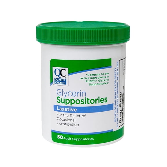Quality Choice Glycerin Suppositories Laxative Adult 50 Count