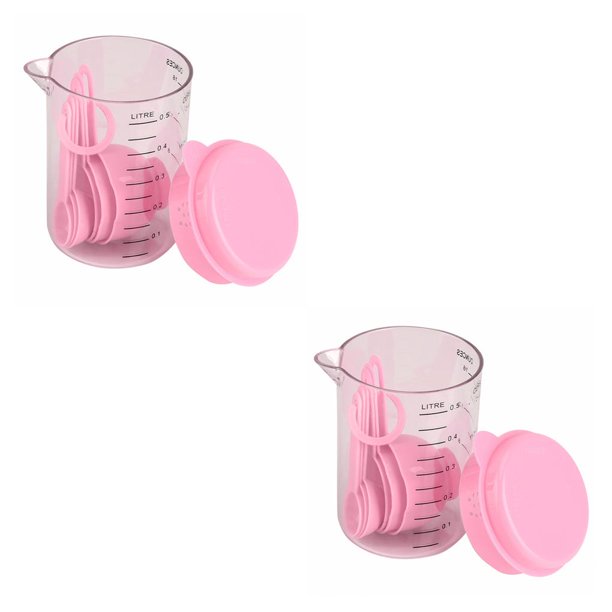 Matsuzay 7 unids/set taza medidora con cucharas utensilios de cocina cucharas accesorios panadería profesional para de medición rosa Rosa 2piezas Matsuzay CBP032468