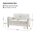 thumbnail image 6 of Farmhouse Loveseat Couch with Solid Wood Legs, Linen Fabric Sofa for Living Room Apartment, Stripe, 6 of 6