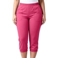thumbnail image 7 of Besolor Womens Plus Size Capris with Pockets High Elastic Waist Cinch Bottom Pants Casual Athletic Workout Capri Trousers, 7 of 7