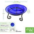 thumbnail image 6 of Achla Designs Hand Blown Crackle Glass Garden Birdbath with Stand, Cobalt, 6 of 6