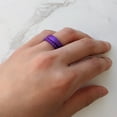 thumbnail image 2 of Amethyst Purple Breathable Pearly Silicone Ring for Women 4mm Bandwidth, 2 of 6