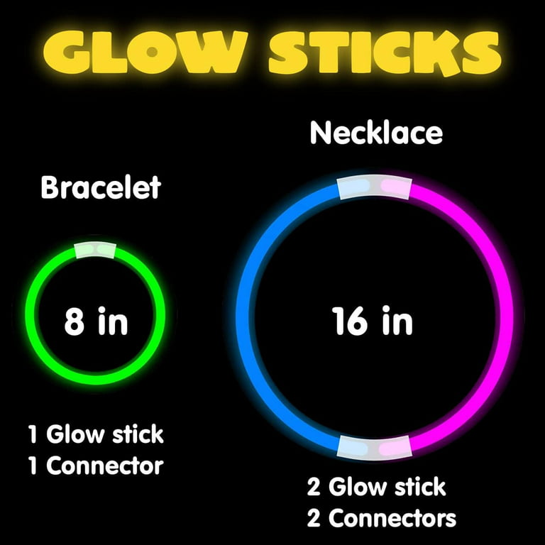 Syncfun 200Pcs 8 Glow Sticks Bulk Glow in the Dark Bracelets