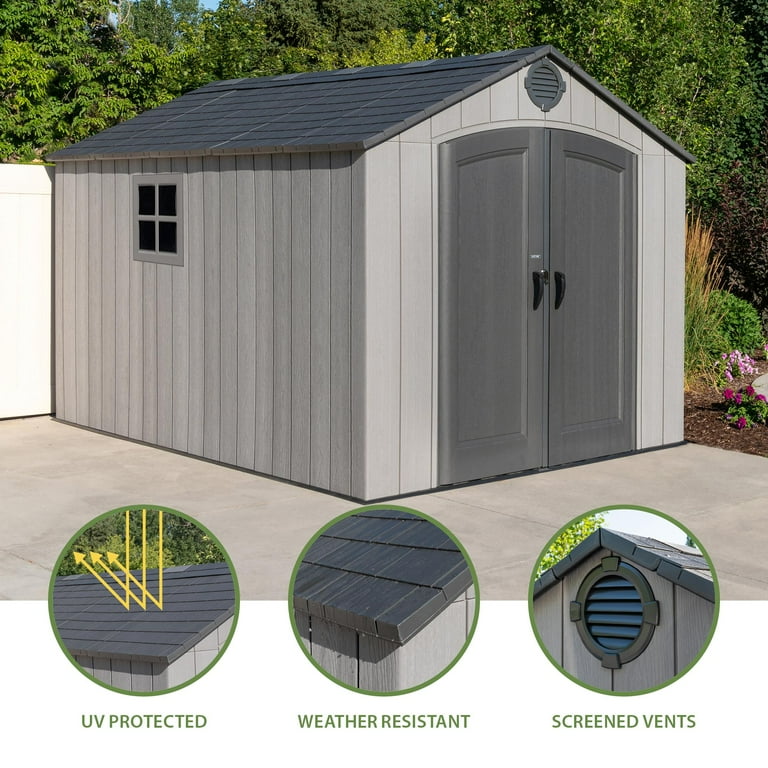 Lifetime Outdoor Storage Shed, Durable Plastic, Steel-Reinforced