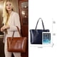 thumbnail image 2 of Bolso Kattee de piel auténtica vintage para mujer, color negro, 2 of 8