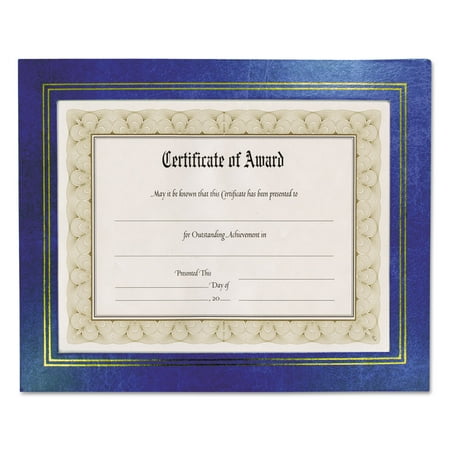 NuDell Leatherette Document Frame, 8.5 x 11, Blue, Pack of Two