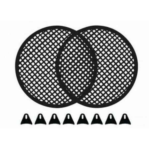 2 Absolute DJS60 Grille <BR/>6" Inch Universal Speaker Subwoofer Grill Mesh Cover W/ Clips Screws Guard