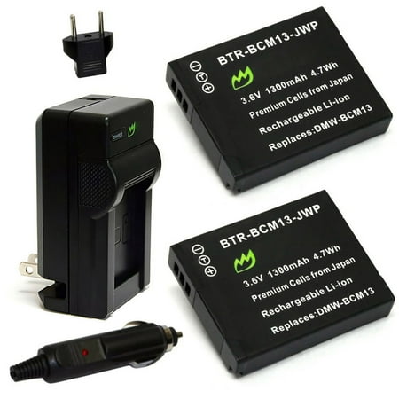Replacement for Panasonic Lumix DMC-ZS27 Battery (2-Pack 1300mAh) and Charger
