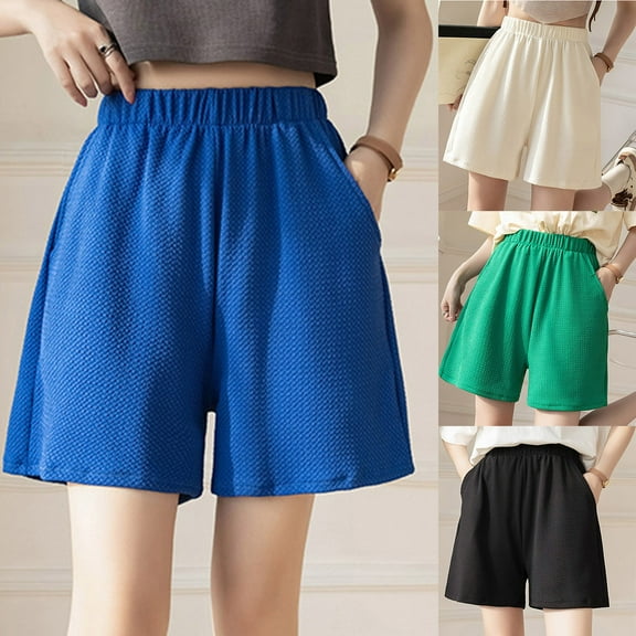 Jacenvly New Workout Clothes for Women Loose Wide Leg Pants High Waist Straight Pants Casual Cotton Linen Shorts Quick Drying Elasticfashion Womens Plus Size Shorts Beige