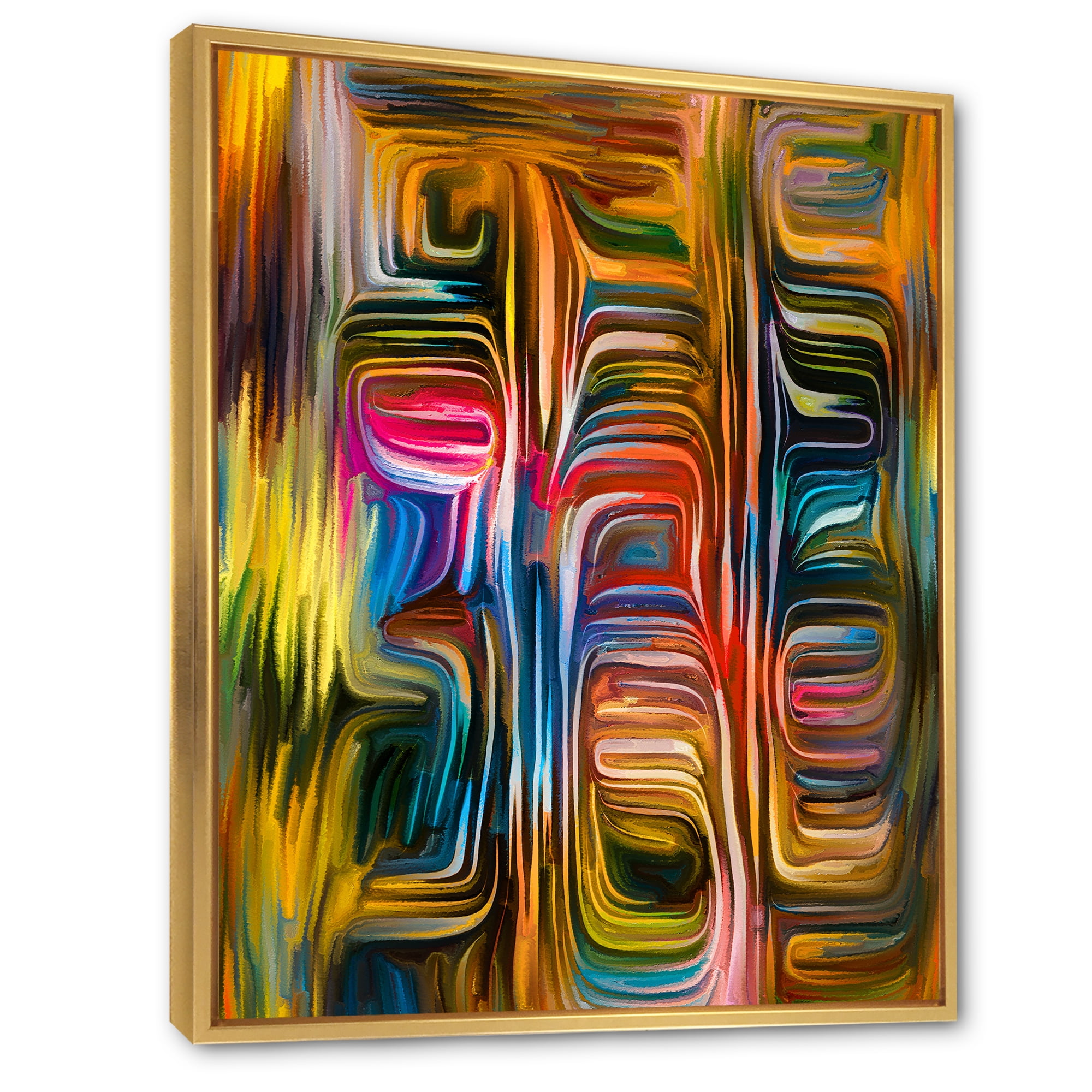 Designart 'Colour Spiral Fusion II' Modern Framed Canvas Wall Art Print