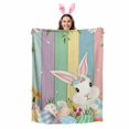 thumbnail image 2 of Throw Blanket Fleece Throw Blanket 50x80in, Easter Day Bunny Flower Leaf Soft Lightweight Bed Blankets Rustic Colorful Eggs Wooden Fuzzy Couch Blankets for All Season, 2 of 9