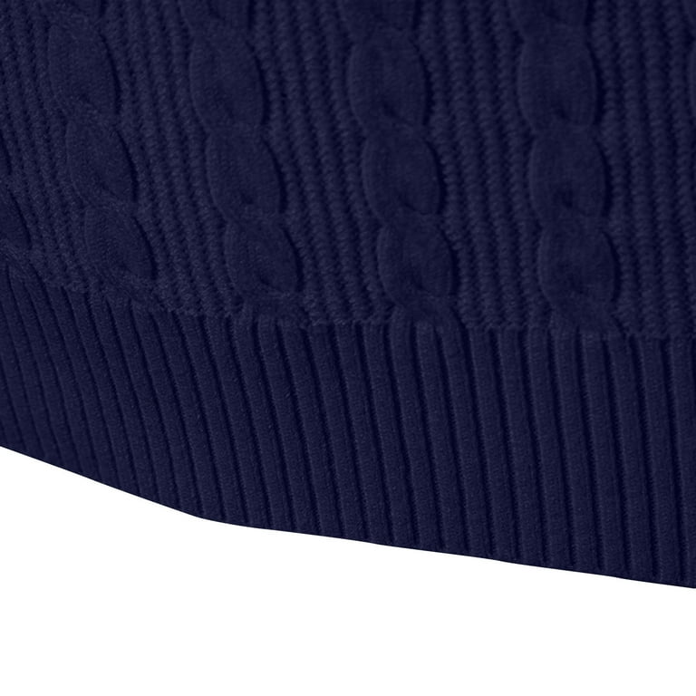 Navy 100% Organic Cotton Mock Neck Sweater