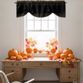 thumbnail image 4 of Yellow Polka Dots Tie Up Valance Curtains for Windows, Kitchen Curtains Window Treatments, Modern Speckles Minimalist Black Short Window Shades Valances for Bedroom Bathroom Cafe 54"x18", 4 of 8