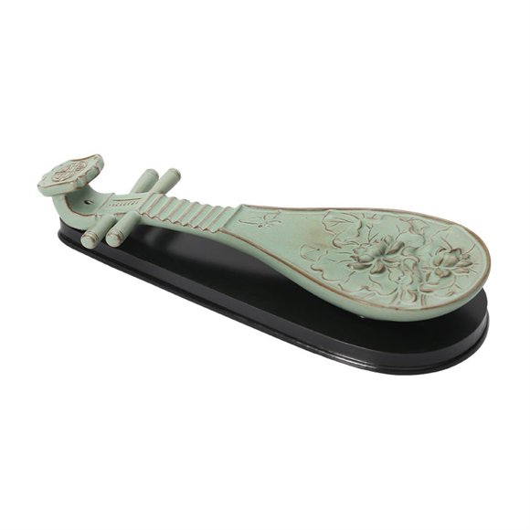 Creative Guqin Shaped Incense Holder Ceramic Thread Incense Stove Retro Elegant Desktop Decoration
