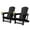 Black, variant on Chiccushion Adirondack Chair Set of 2, HDPE Adirondack Chair with Cup Holder, Yellow