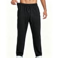 thumbnail image 6 of Lmnyox Men's Sweatpants Wide Leg Solid Color Elastic Waist Drawstring Sports Pants Loose Textured Joggers with Pockets, 6 of 9
