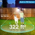 thumbnail image 2 of [Juego de 1] Lámpara solar para exteriores, luz solar para exteriores de 138 LED con sensor de movimiento impermeable, 3 modos de iluminación solar para exteriores, punto LED inalámbrico para jardín,, 2 of 5
