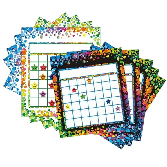 50 Pack Incentive Chart,Confetti Theme Chart for Kids Students,Children's Sticker Chart,Classroom Behavior Record Chart,Bright Color Praise Chart (Colorful)