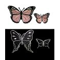 thumbnail image 2 of Altotux Pink Black Embroidered Butterfly Iron on Patch Silver Organza Applique By 2 Pieces (Small Black Butterfly), 2 of 2
